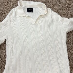 Abercrombie & Fitch Ivory Knit Polo